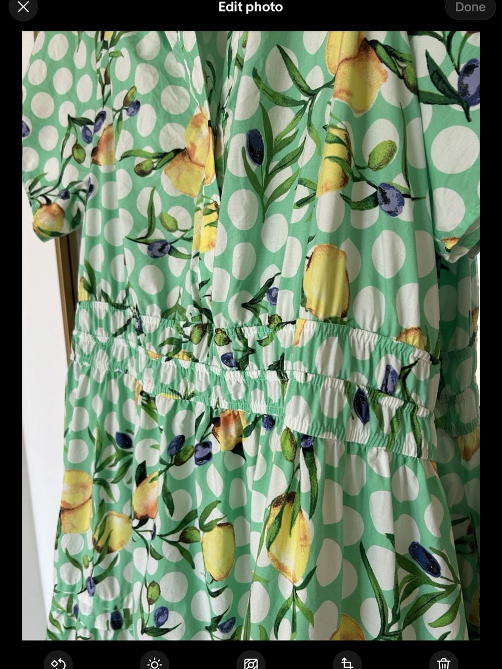 Anthropologie Mint Green Lemon-Print Tiered Maxi Dress - Picture 7 of 15